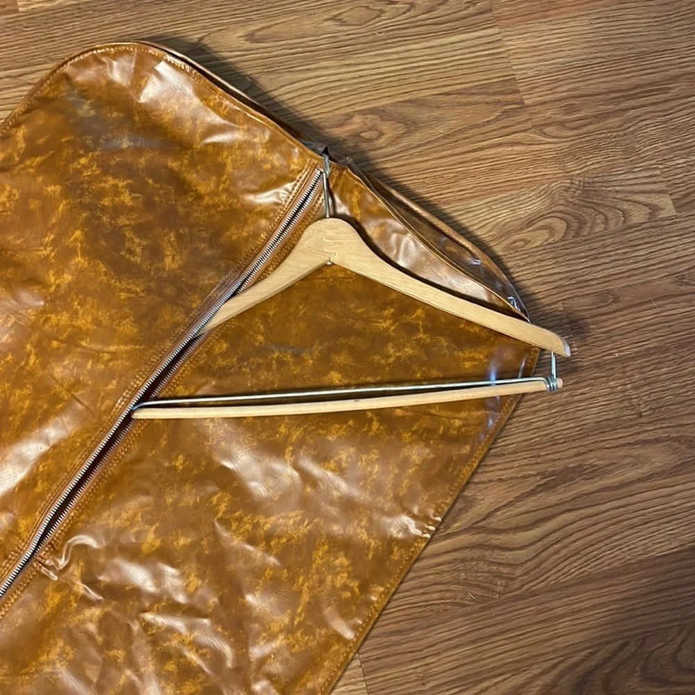 Vintage Vinyl Faux Leather Garment Bag Vintage Leather Hanging Garment Bag